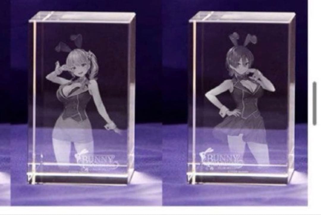 エビテン特典　花奈　美羽香　３Dクリスタルセット バニーガーデン