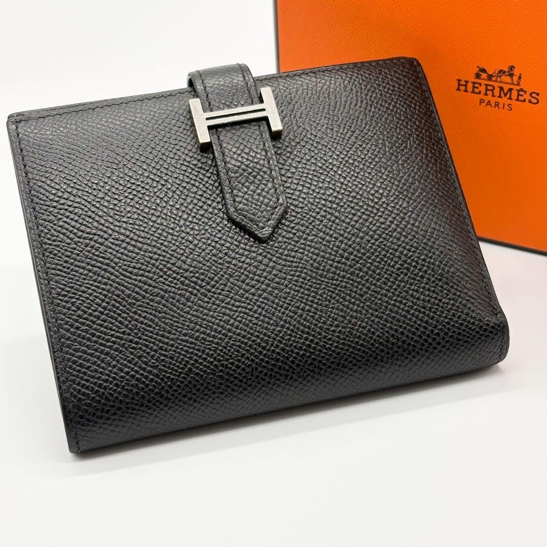 ♡美品♡ エルメス HERMES ベアンコンパクト 二つ折り財布 ブラック
