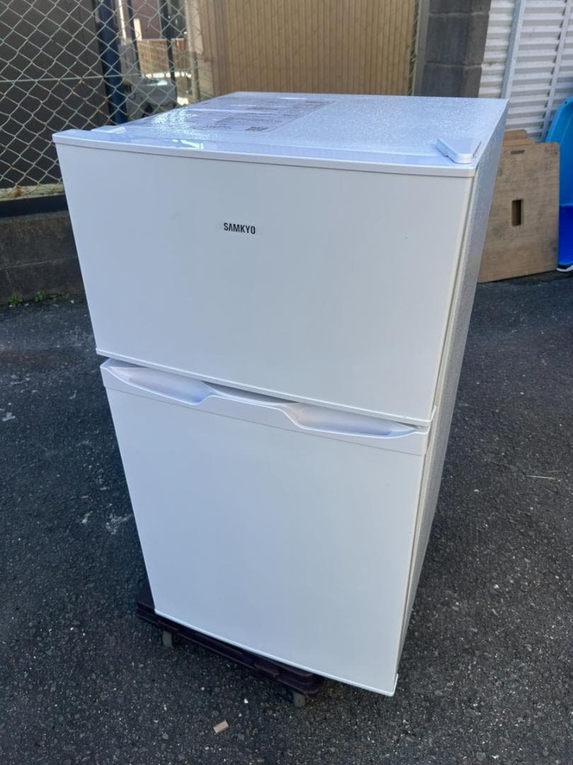 SAMKYO 冷蔵庫 GU90 95L 2024年製 2ドア ホワイト