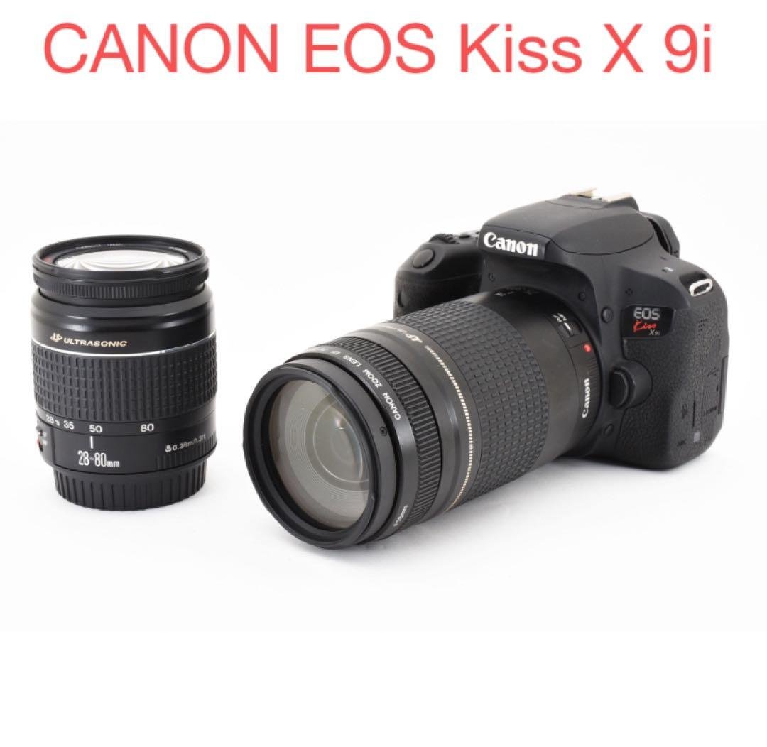 保証付/一眼レフカメラ/canon kiss x9i標準＆望遠ダブルレンズセット