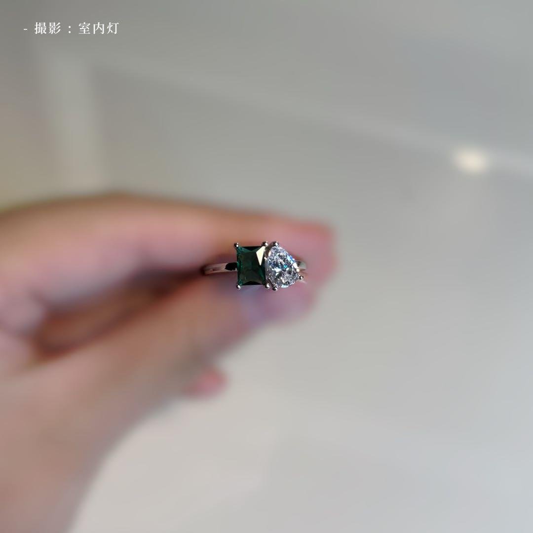 925　刻印あり　遺品整理　アンティーク　ヴィンテージ　エメラルド　ダイヤモンド