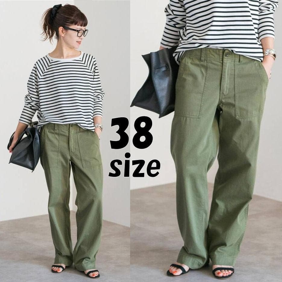 新品 Spick and Span ルーズベイカーパンツ＊カーキ＊38