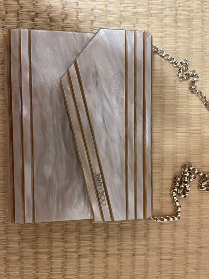 Jimmy Choo ストライプパーティーバッグ