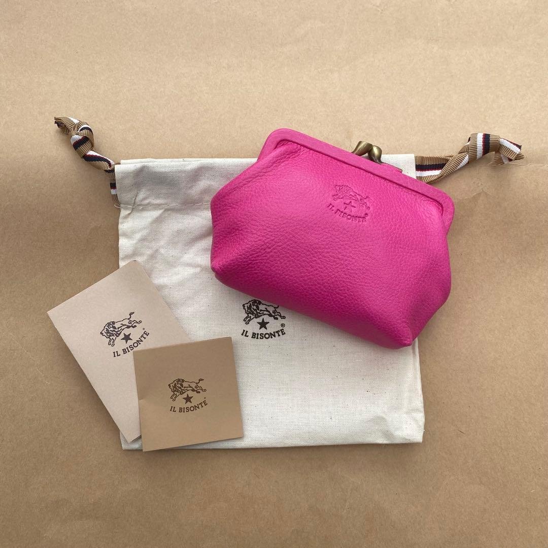 イルビゾンテ　がま口　ポーチ　ミニ財布　ケース　小銭入れ　小物入れ　ピンク