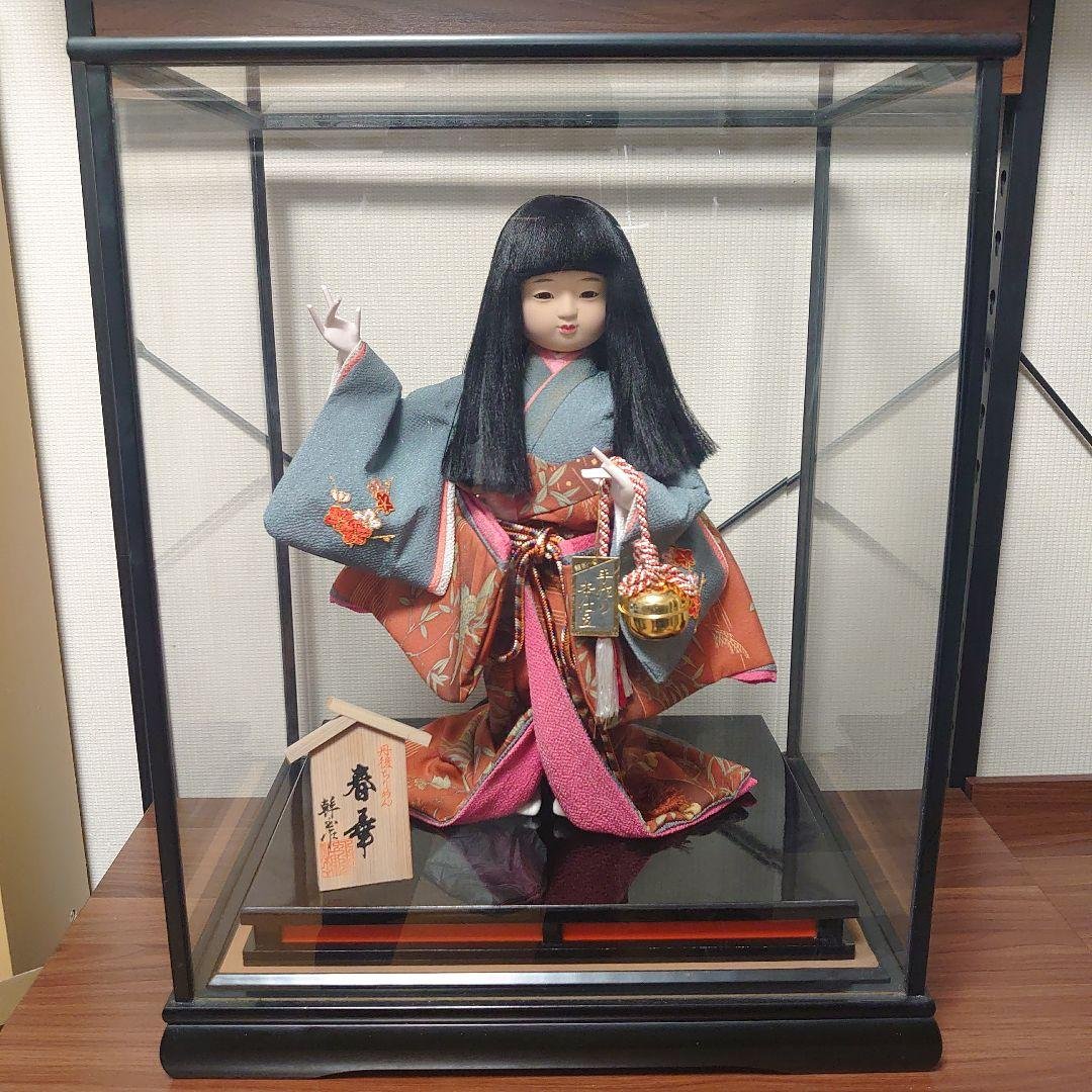 市松人形【春幸】日本人形　丹後ちりめん　謹製　手作り本仕立 全長約44cm