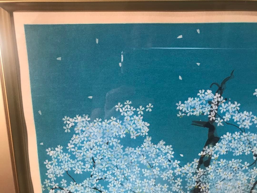 TUSAさま専用　中島千波「千歳櫻」　木版画　直筆サイン・作品証明シール有り