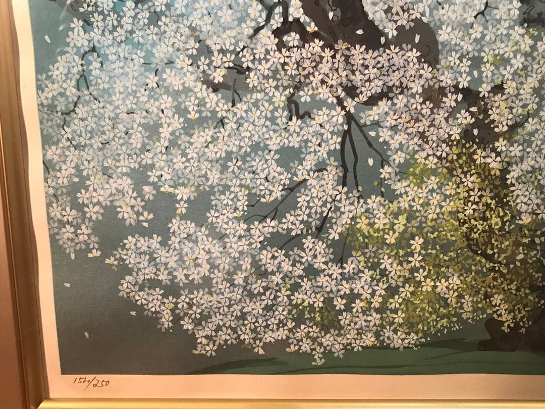 TUSAさま専用　中島千波「千歳櫻」　木版画　直筆サイン・作品証明シール有り