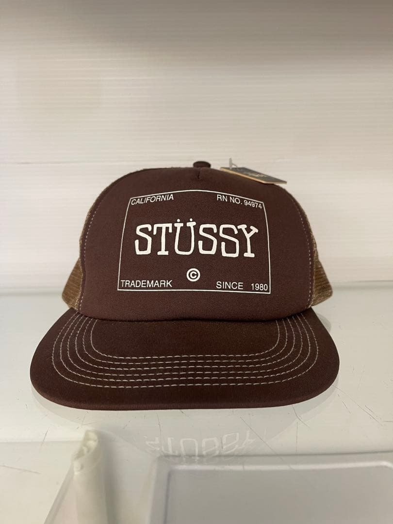 STÜSSY ブラウン ビンテージ　メッシュキャップ新品、送料込み！