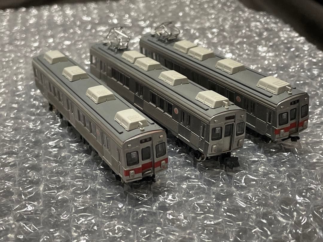 東急7200系 特製完成品　赤帯　動力入り 3両セット