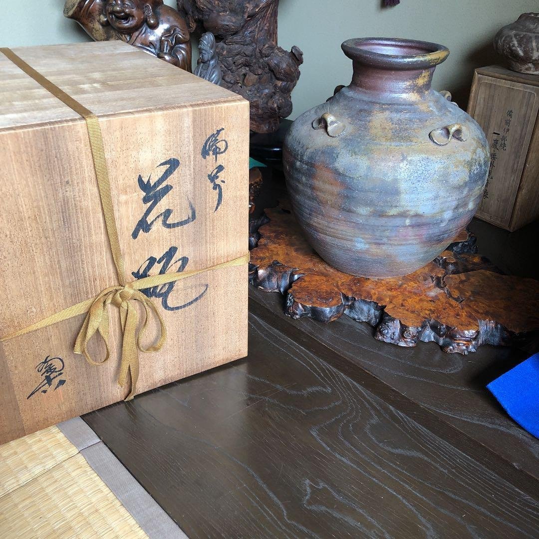 備前焼　名人陶古　四耳壺　迫力あるお品　処分