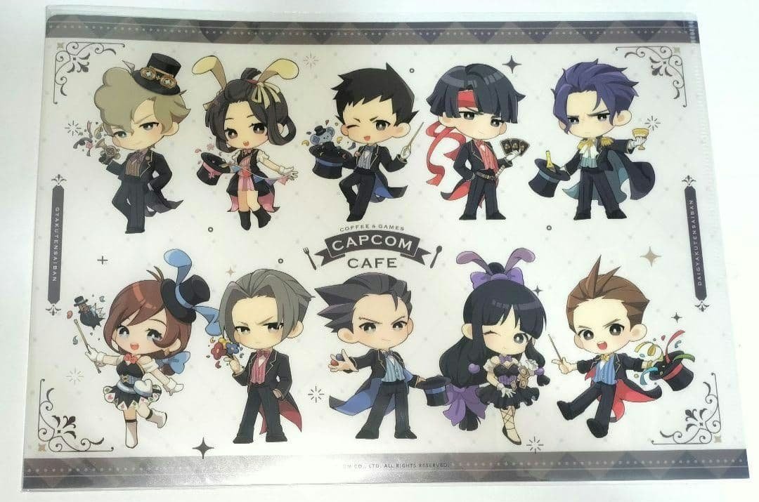 逆転裁判 集合 クリアファイル カプコンカフェ マジシャン