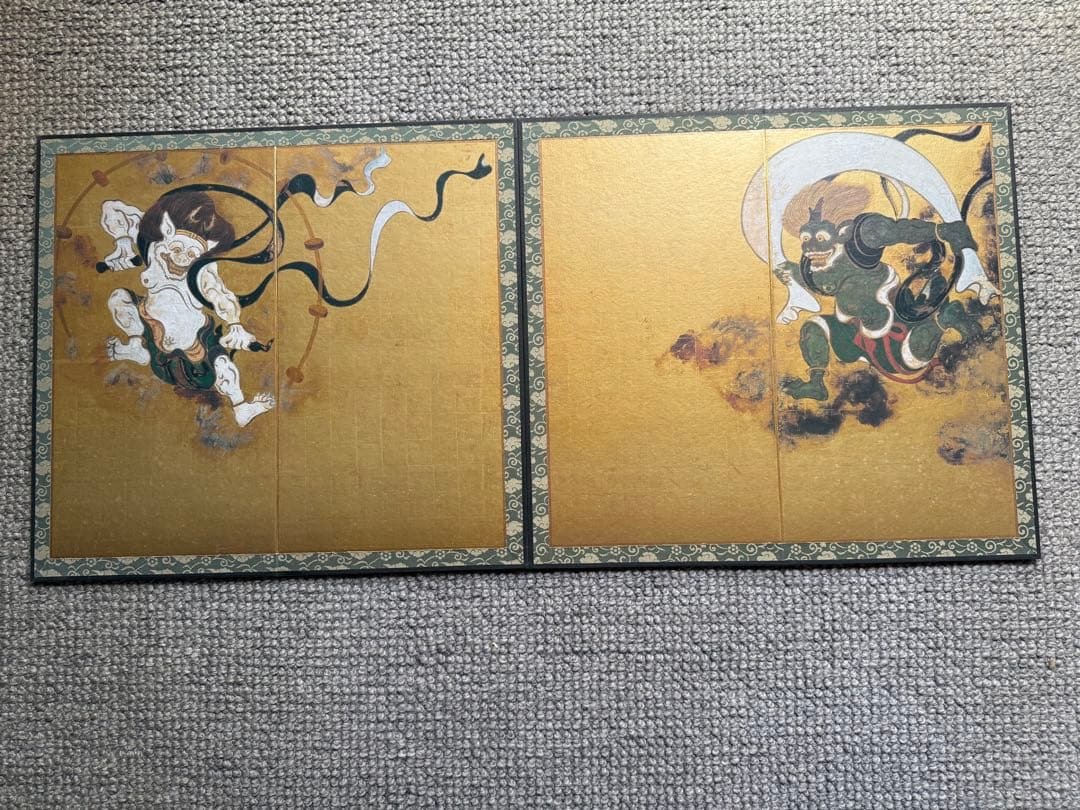 国宝 風神雷神図屛風 俵屋宗達筆　ミニチュア