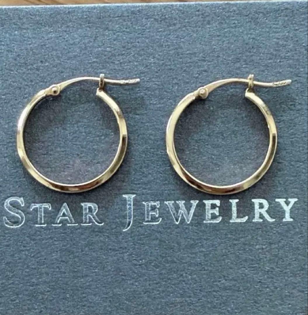 スタージュエリー ✨k10⭐︎フープピアスGOLD 直径約1.7センチ
