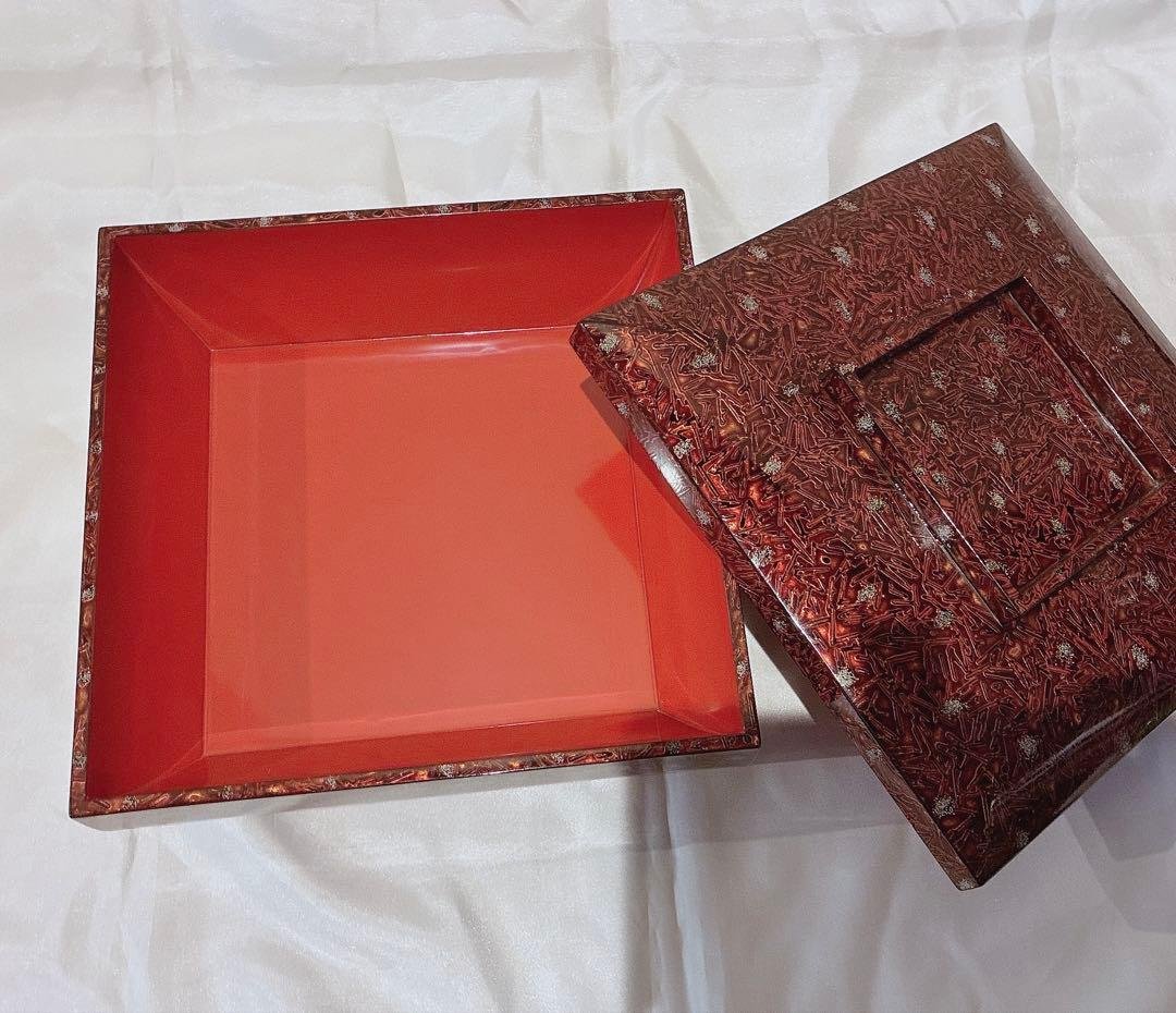 アンティーク品(明治)1段 若狭塗り お重 蓋付き