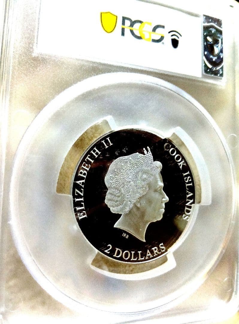 PCGS PR70 DCAM 2016 クック諸島 $2 花 銀貨　世界999枚
