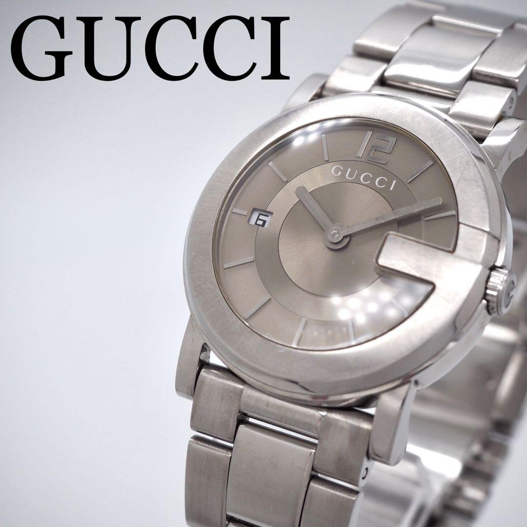 専用174 稼働 GUCCI 時計　メンズ Gフェイス 箱付き　101J グレー