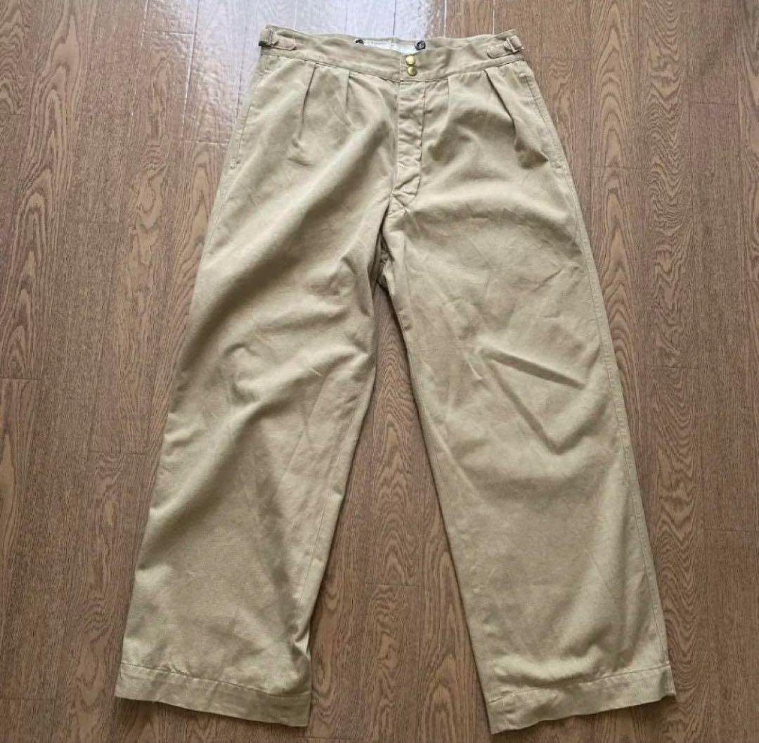ヴィンテージ オーストラリア軍 50s 60s ベージュ チノパン ワイドパンツ
