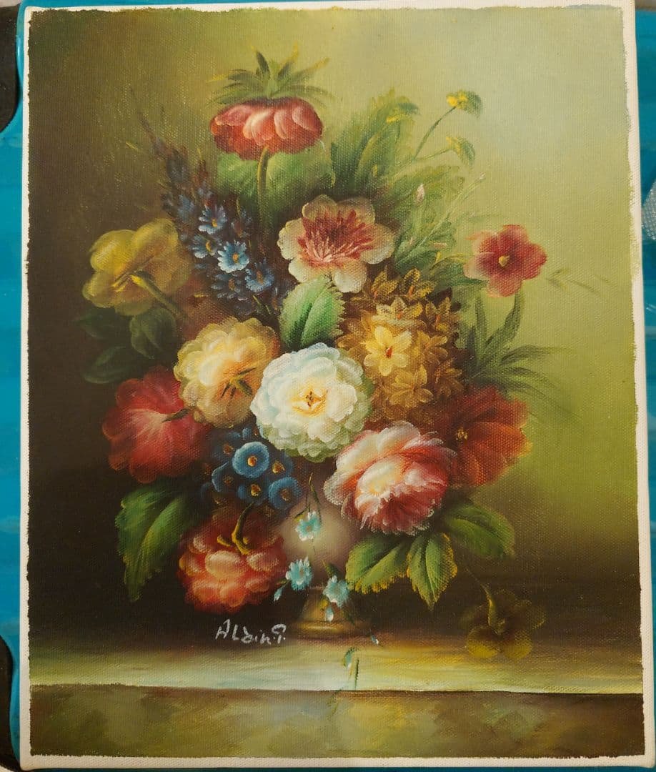 Albin 花束 油彩 手描き
