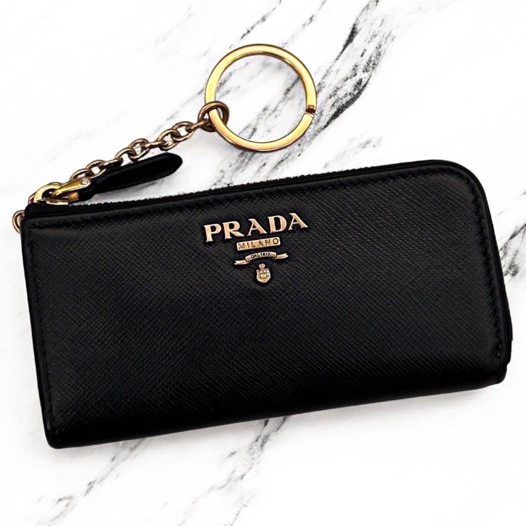 美品 プラダ サフィアーノ ケース 小銭入れ キーケース コンパクト 財布