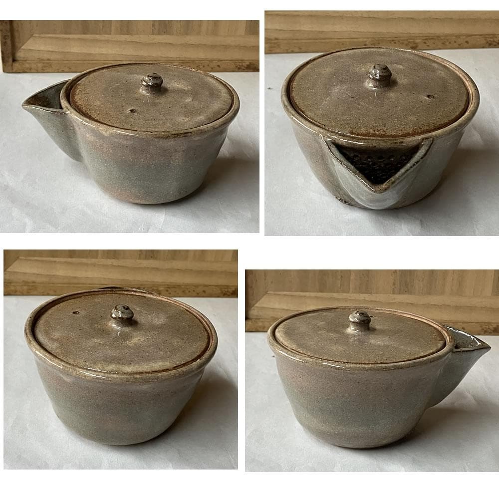 F1369 十四代 坂倉新兵衛 萩焼 煎茶器 セット 共箱 宝瓶 煎茶碗 茶道具