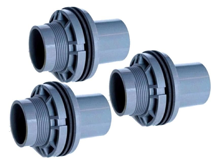 バルブソケット４０Ａ　３個セット　ゴムパッキン２個付 水槽　給排水　配管　ろ過