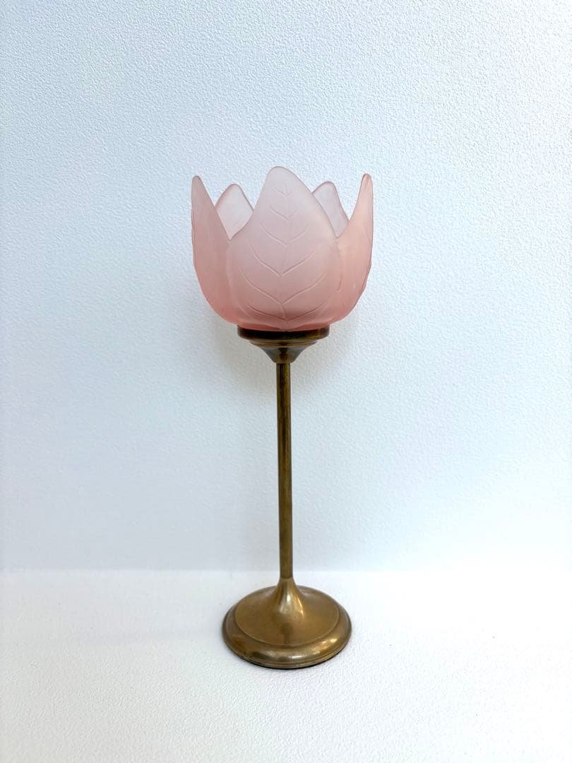 チューリップ型ガラススタンドランプ　キャンドルホルダー　フラワーベース