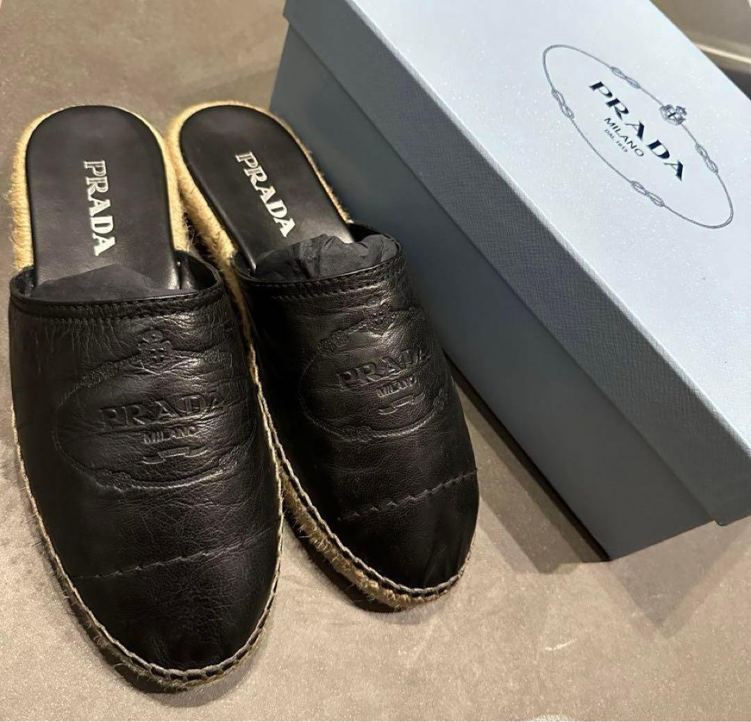 プラダのレザーエスパドリーユ⭐︎38サイズ