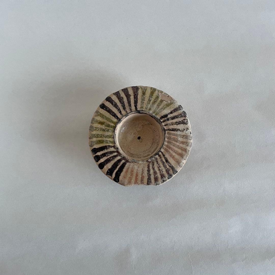 白地多彩幾何学文鉢　イスラム　イラン